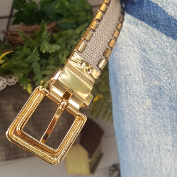 VINTAGE ♡ Super-Sweet Gorgeous All Solid Heavy G O L D Metal Wide Linked Belt S - Picture 12 of 13